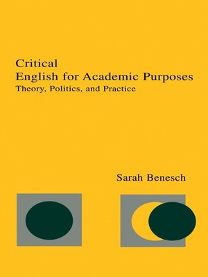 cover image of Critical English for Academic Purposes